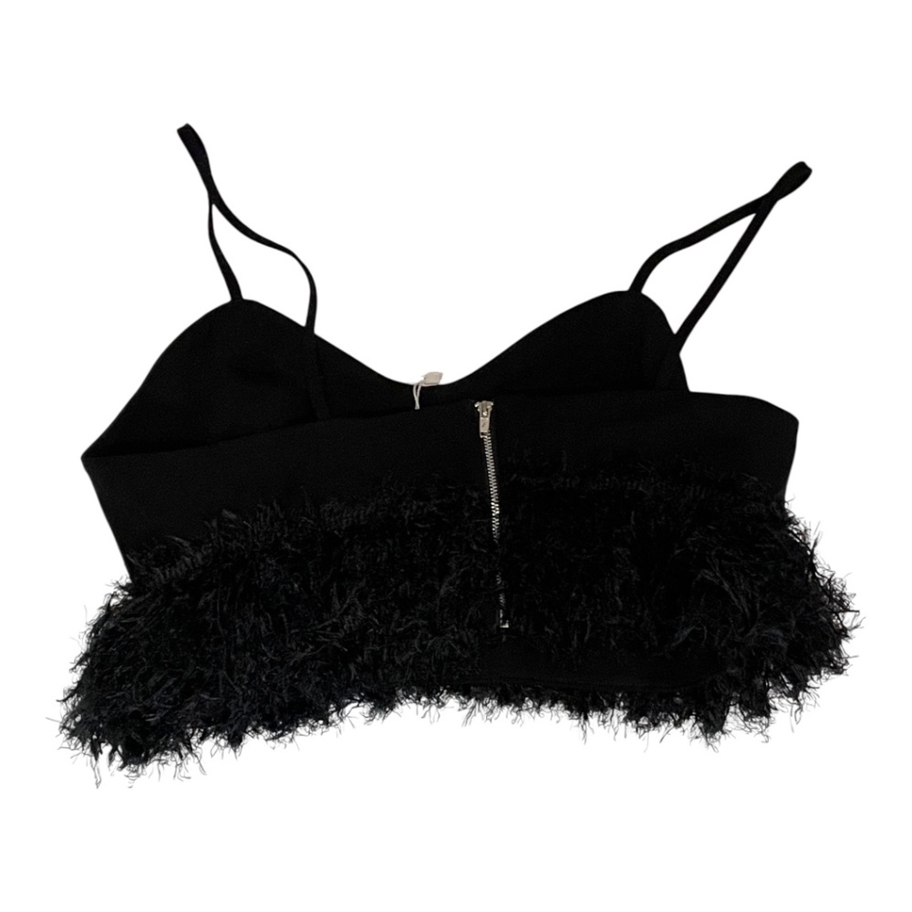 Twisted Wunder Crop Top with Faux Feathers Size 10